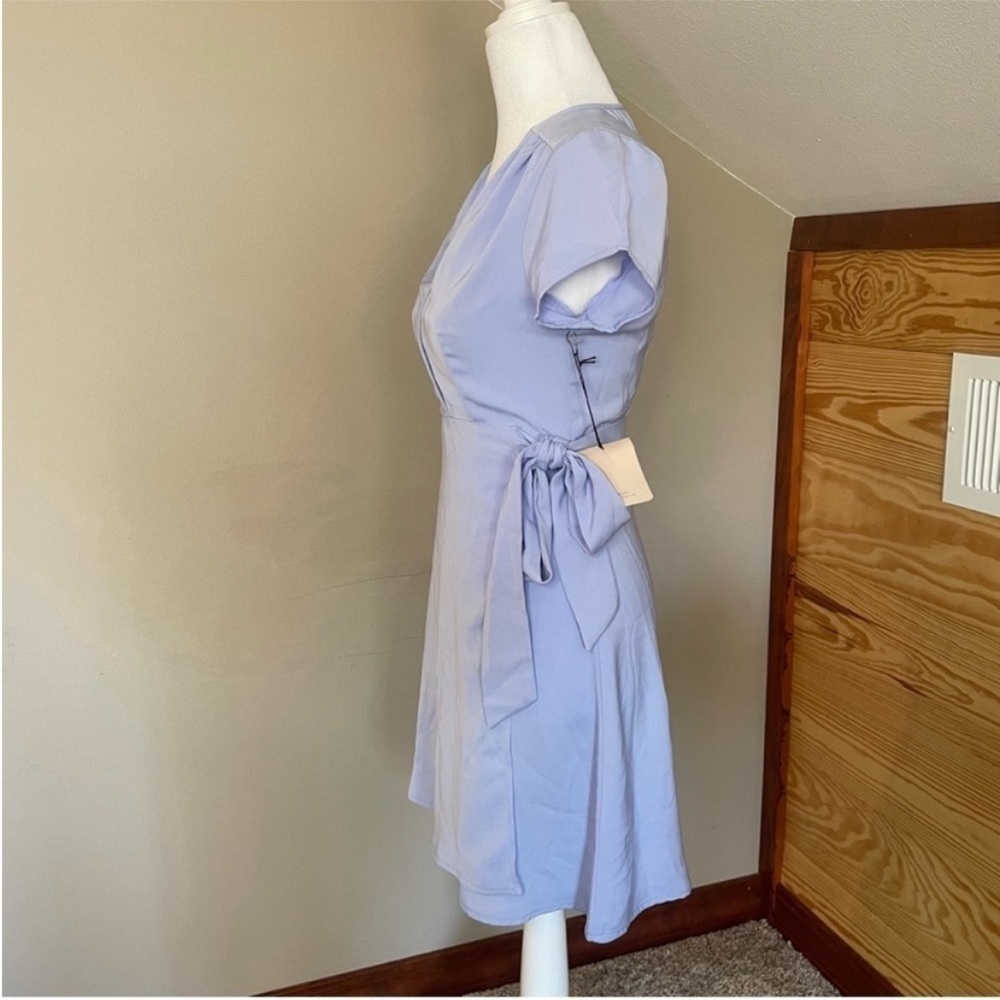 Superdown Kaia Light Blue Wrap Mini Dress Extra Small NWT - Picture 5 of 12